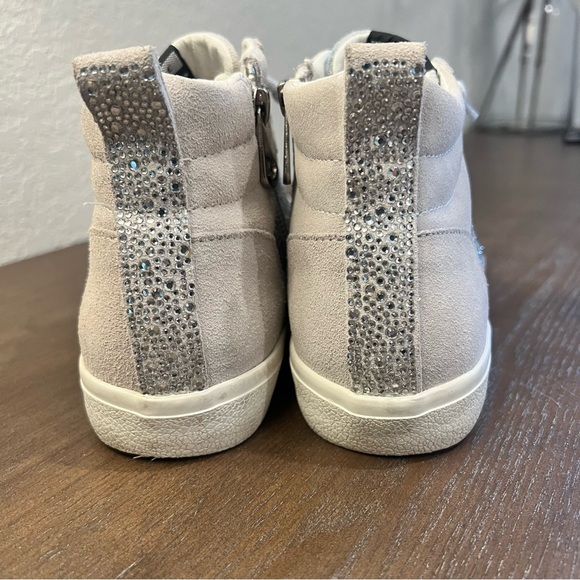 SOLD VINTAGE HAVANA Womens Rhinestone Hightop Sneakers Shoes Casual Grey - Picture 9 of 15